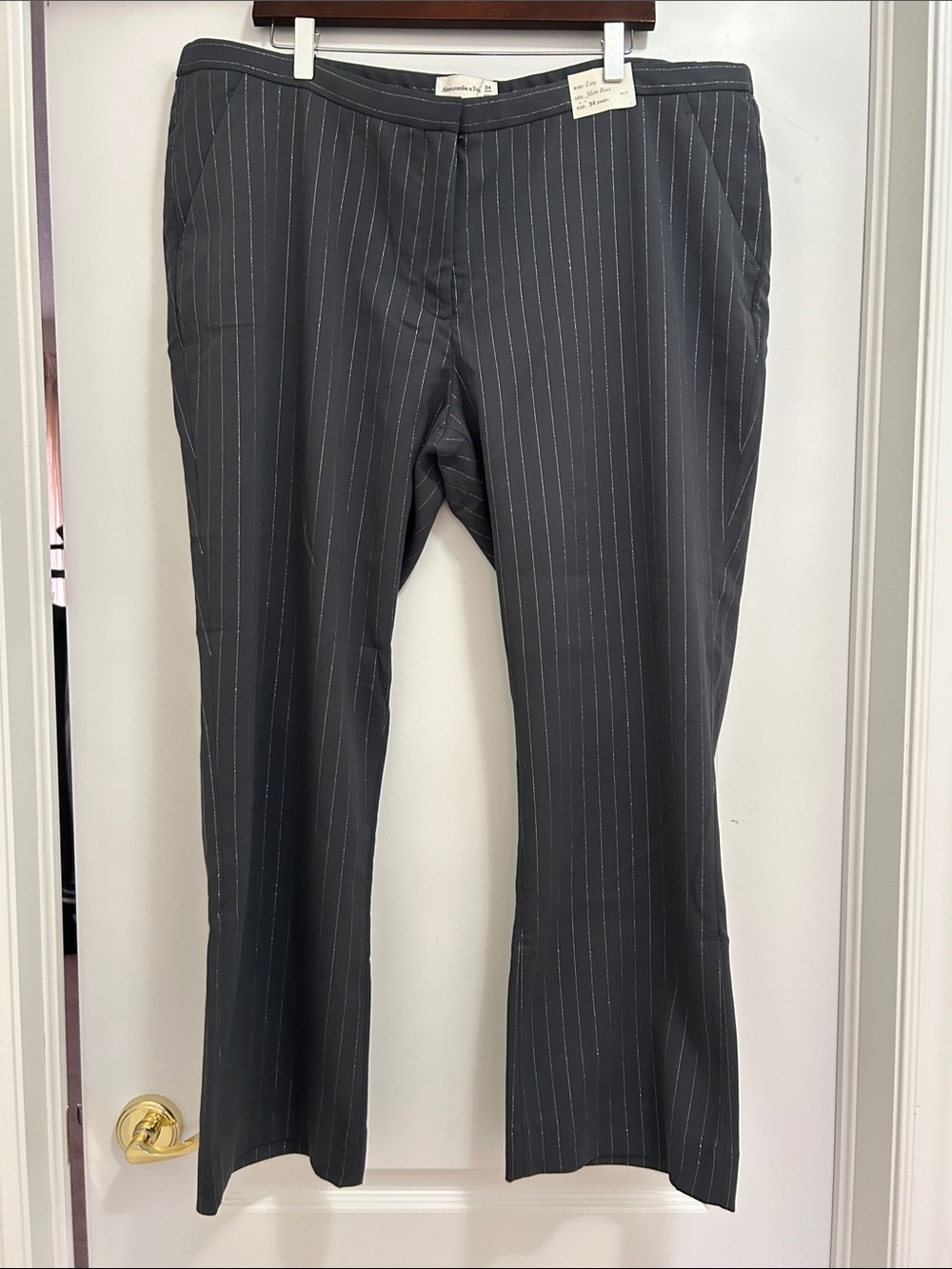Abercrombie & Fitch Charcoal Gray with silver Pinstripe Dress Pants